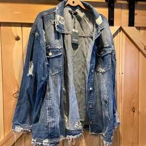 Missguided Distressed Denim Jacket